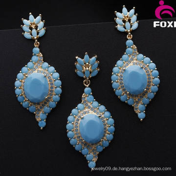 China Factory Direct Großhandel Kubisch Zirkon Anhänger Eearring Set